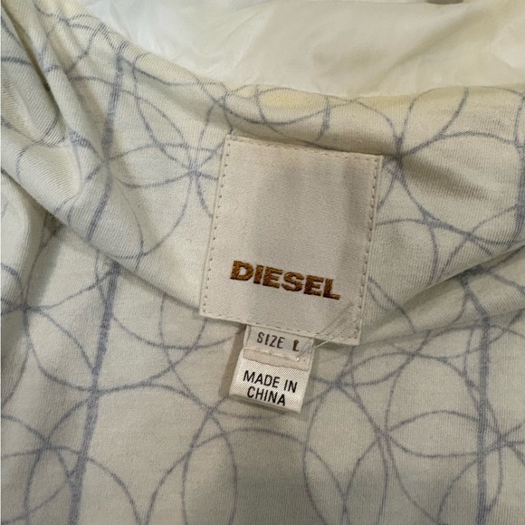 Diesel Windbreaker White Jacket Design Multi Pocket Design Unisex Women L Mens S - Picture 11 of 12